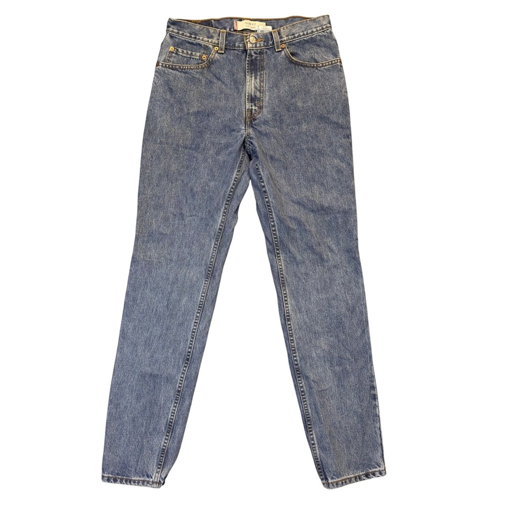 Levis 512 Blue Denim Jeans Slim Fit Mens 34x34 Mid Rise Tapered Cotton Vntg Y2K